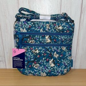 Vera Bradley Trip Zip Hipster Sloth Print Crossbody Bag NWT